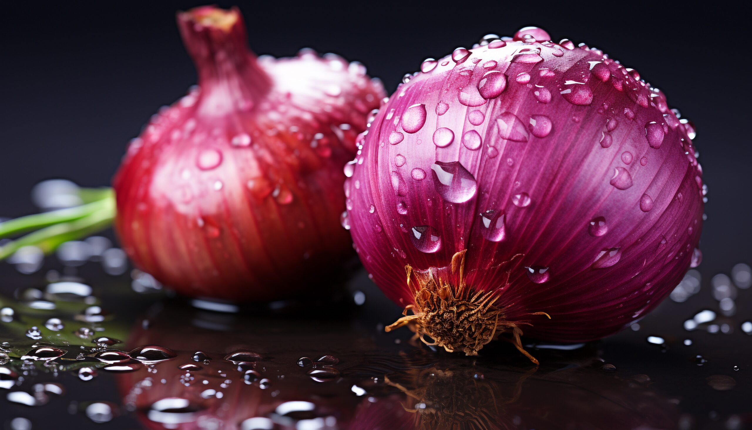 Freshness of nature reflected in wet purple plant leaf generated by artificial intelligence