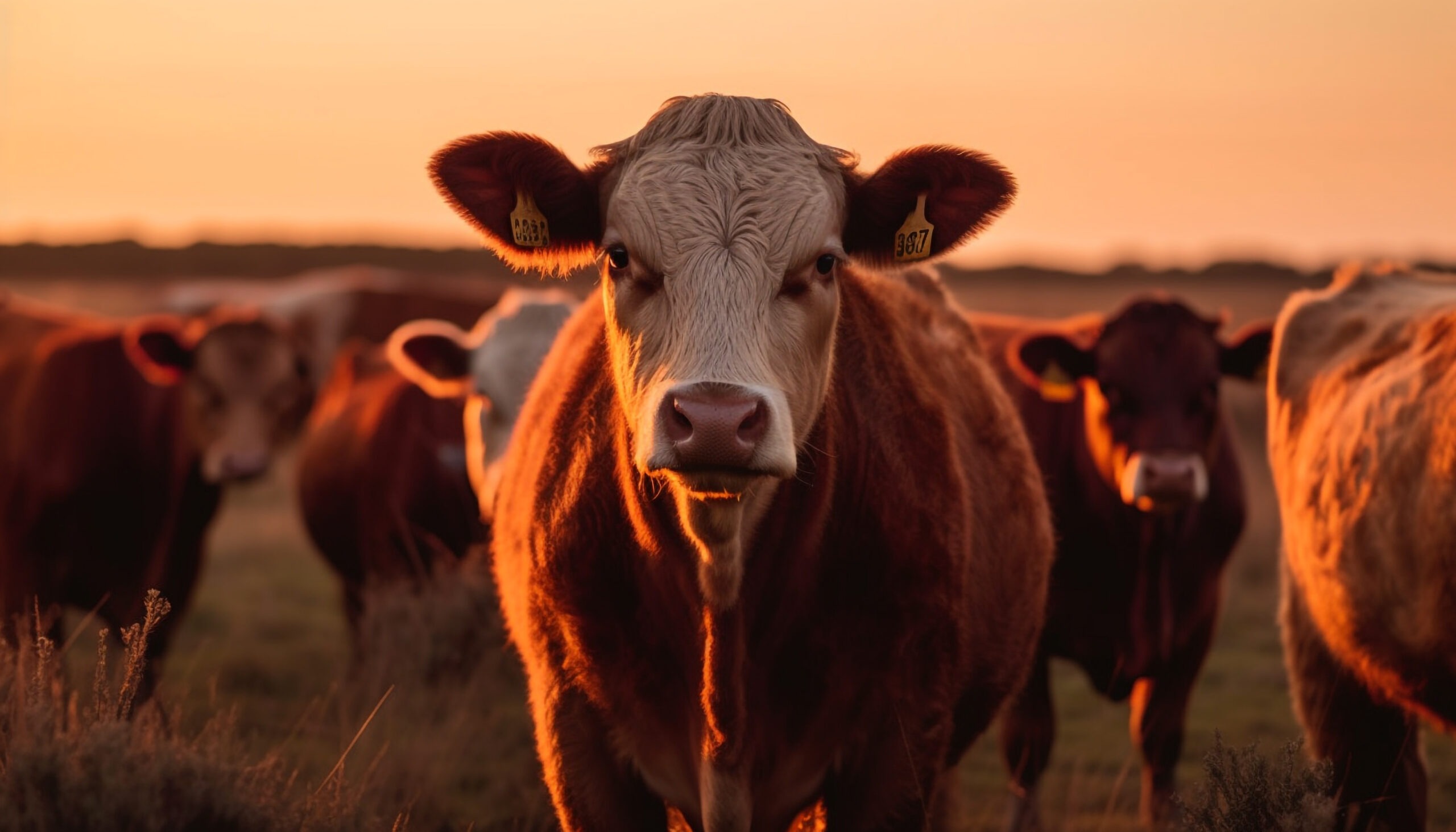 Holstein cattle grazes on rural meadow beauty generated by artificial intelligence