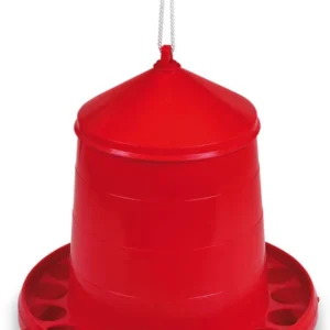 17 lb Plastic Hanging Poultry Feeder Color: Red
